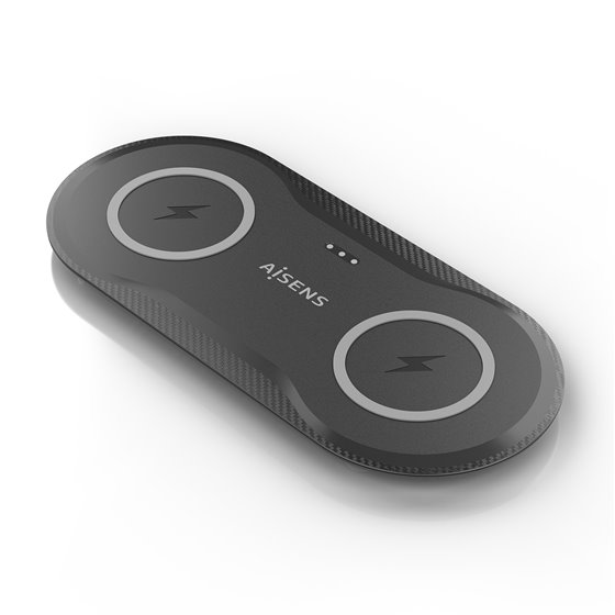 Cargador Inalambrico USB-C 15W 2 en 1 Para Movil Auriculares, Negro