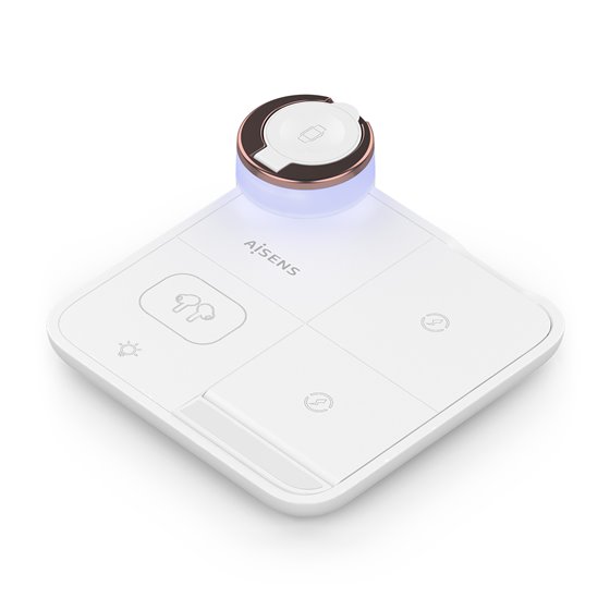 Cargador Inalambrico USB-C 4 en 1 De 15W Para Movil, Apple Watch, Auriculares Con Estuche De Carga, Blanco