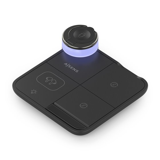 Cargador Inalambrico USB-C 4 en 1 De 15W Para Movil, Apple Watch, Auriculares Con Estuche De Carga, Negro