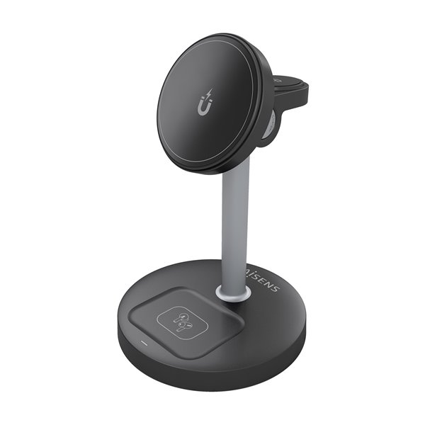 Cargador Inalambrico USB-C 4 en 1 De 15W Para Movil, Apple Watch, Auriculares Con Estuche De Carga, Negro