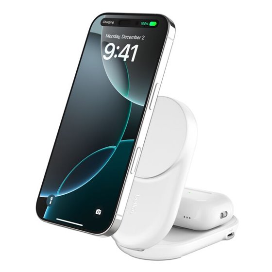 Qi2 Fitness tracker, Auriculares, Smartphone, Reloj inteligente Blanco USB Cargador inalámbrico Carga rápida Interior