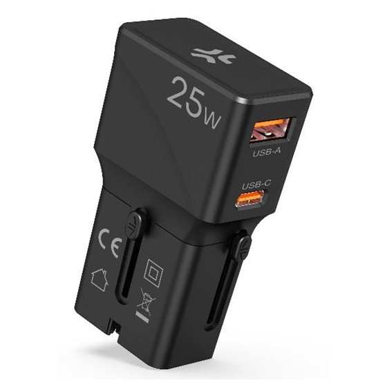 MULTIPLUGSL25W cargador de dispositivo móvil Auriculares, Smartphone, Tableta Negro Corriente alterna Carga rápida Interior