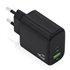 Cargador GaN 45W, 1xUSB-C PD3.0 QC4.0, 1xUSB-A QC3.0, Negro