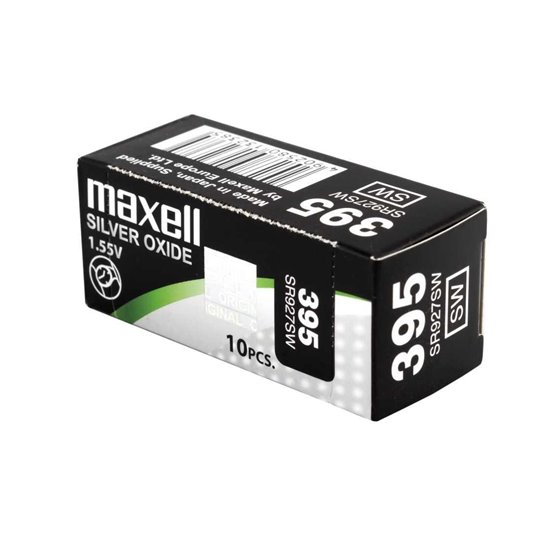MAXELL MICRO PILAS PLANAS ÓXIDO DE PLATA 1,55V - SR0927SW 395 CAJA 10U