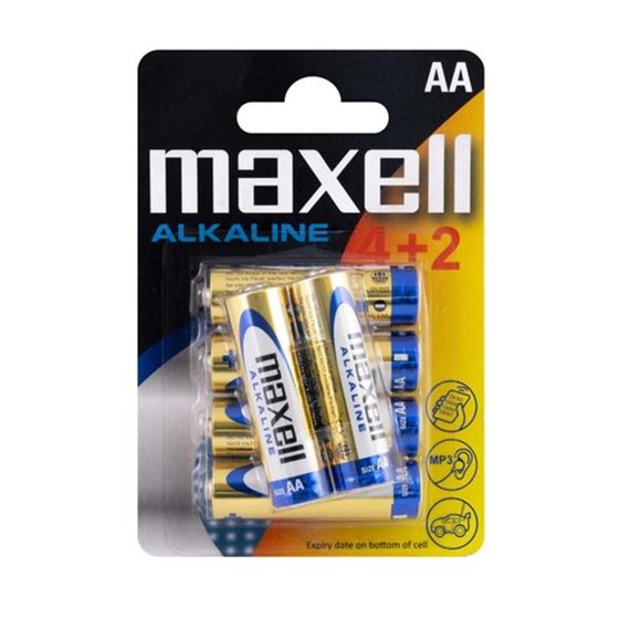 PILAS ALCALINA MAXELL LR06 BLISTER 4+2