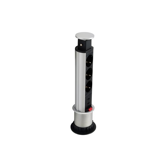 333304 unidad de distribución de energía (PDU) 3 salidas AC Negro, Plata