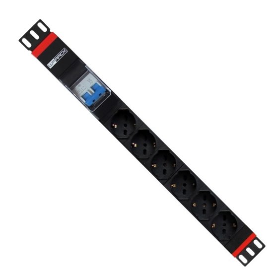 WPN-PDU-G02-06 unidad de distribución de energía (PDU) 1U Negro, Rojo 6 salidas AC