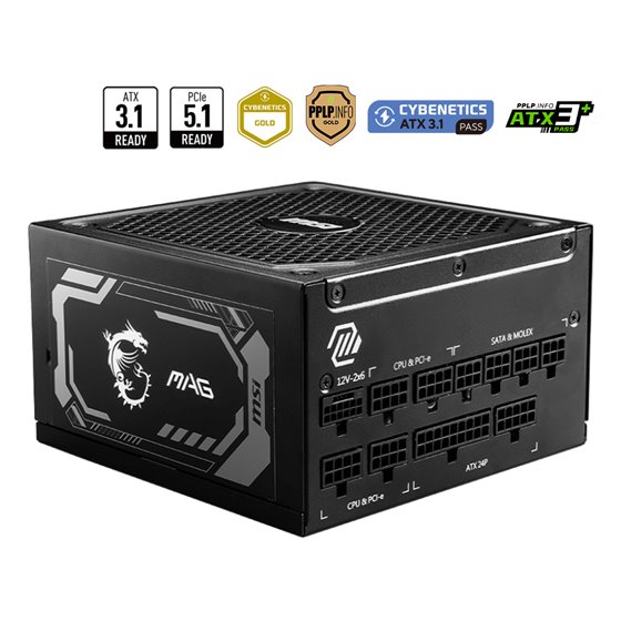 MAG A1250GL PCIE5 unidad de fuente de alimentación 1250 W 24-pin ATX ATX Negro