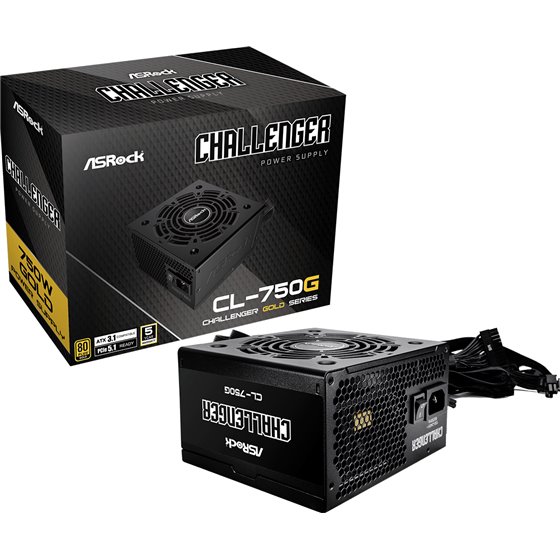 Challenger CL-750G unidad de fuente de alimentación 750 W 20+4 pin ATX ATX Negro