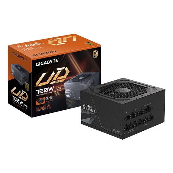 UD750GM PG5 V2 Fuente de Alimentación – PCIe Gen 5.1, 80 PLUS Gold, Diseño completamente modular, Ventilador de 120 mm, Compatib