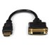 Adaptador de 20cm HDMI a DVI - DVI-D Hembra - HDMI Macho - Cable Conversor de Vídeo - Negro