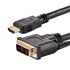 Cable Adaptador Conversor HDMI a DVI-D de 1,8m - Macho a Macho - Convertidor de Vídeo - Negro