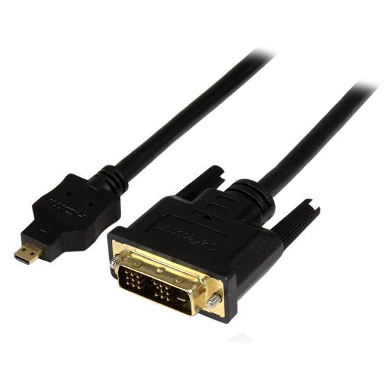 Cable de 1m Adaptador Conversor Micro HDMI a DVI-D para Tablet y Teléfono Móvil - Convertidor de Vídeo para Dispositivos Micro H