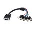 Cable de 30 cm Coaxial para Monitor HD15 VGA a 5 BNC RGBHV - Macho a Hembra