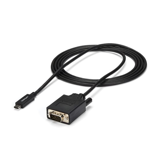 Cable de 2m USB C a VGA - Cable Adaptador Activo de Vídeo de 1920x1200/1080p USB Tipo C a VGA - Compatible con Thunderbolt 3 - D