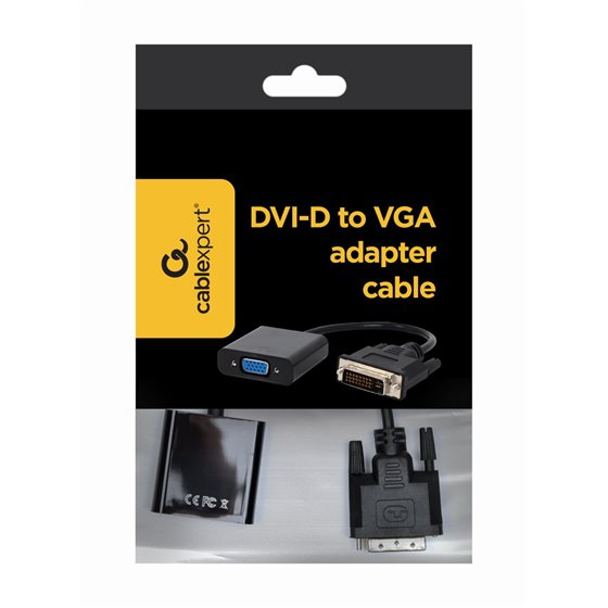 A-DVID-VGAF-01 adaptador de cable de vídeo 0,2 m DVI-D VGA (D-Sub) Negro