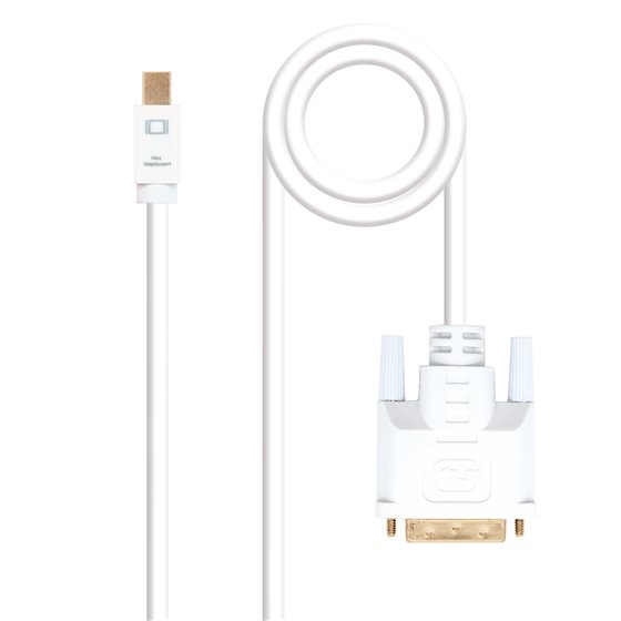 Cable conversor Mini DP a DVI, Mini DP/M - DVI/M, Blanco, 2.0 M
