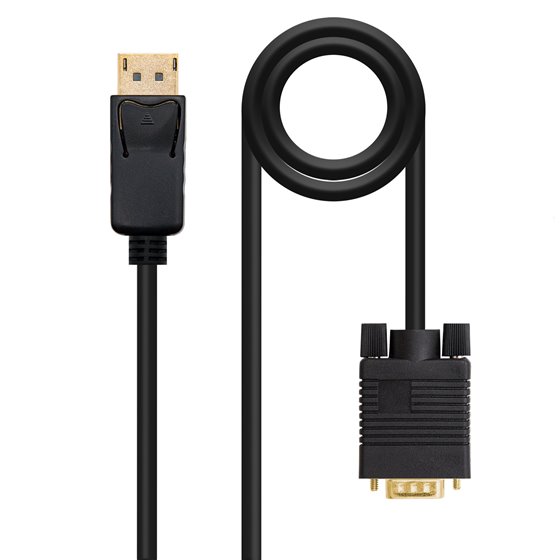 Cable conversor DISPLAYPORT a VGA, DP/M - VGA/M, Negro, 2.0 M