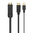 Cable Conversor Activo HDMI 2.0 + USB Alim. a DISPLAYPORT V1.2, HDMI/M-USB/M-DP/M, Negro, 1.8M