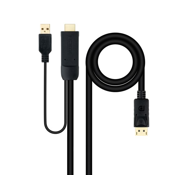 Cable Conversor HDMI 2.0 a DisplayPort V1.2, 1.8 m, Negro