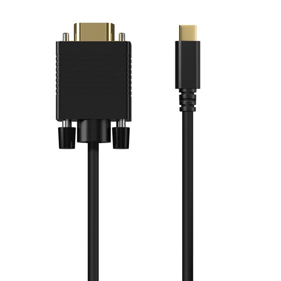 Cable Conversor USB-C a VGA, USB-C/M-HDB15/M, Negro, 0.8M