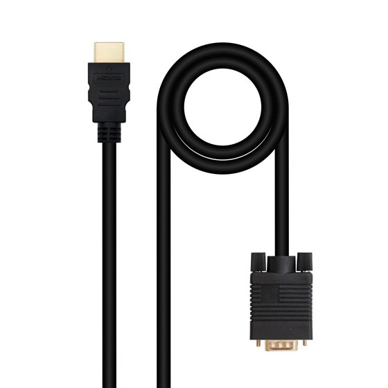 Cable Conversor HDMI a VGA, 1.8 m, Negro