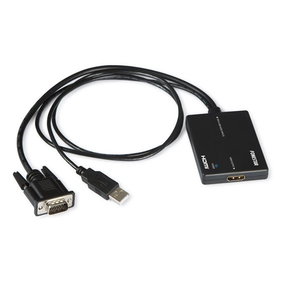 FO-445 adaptador de cable de vídeo VGA (D-Sub) HDMI Negro
