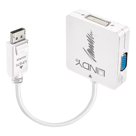 41028 adaptador de cable de vídeo DisplayPort DVI-D + VGA (D-Sub) + HDMI Negro
