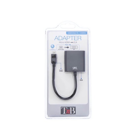 MIHDMIVGA adaptador de cable de vídeo VGA (D-Sub) HDMI tipo D (Micro) Negro