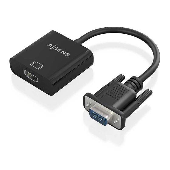 Cable conversor SVGA+Audio a HDMI, SVGA/M+Jack 3.5/H+USB MicroB/H-HDMI A/H, Negro, 20cm