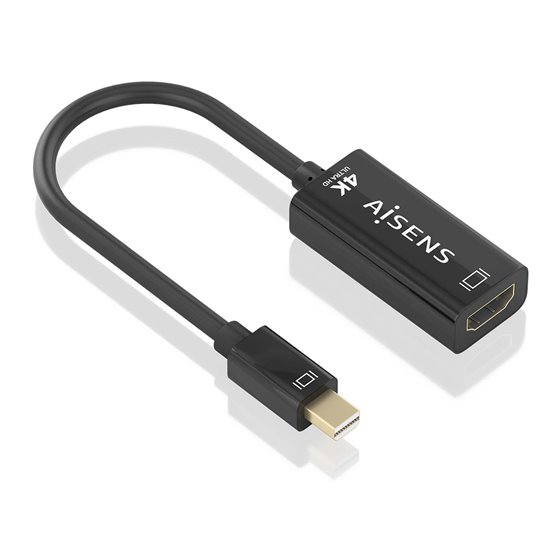 Conversor MINI DP a HDMI 4K@60Hz, MINI DP/M-HDMI/H, Negro, 15cm