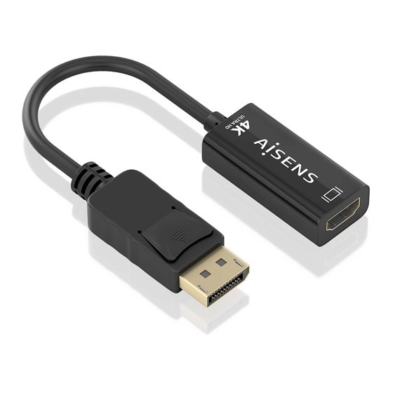 CONVERSOR DISPLAYPORT A HDMI 4K@60HZ, DP/M-HDMI/H, NEGRO, 15CM