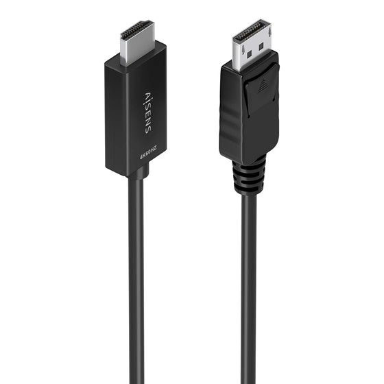 Cable conversor DisplayPort a HDMI 4K@60Hz, DP/M-HDMI/M, Negro, 0.6m