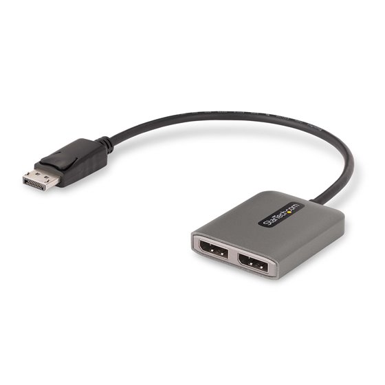 Hub MST de 2 Puertos DisplayPort 1.4 - Divisor Splitter DP para 2 Monitores - Adaptador DisplayPort a 2x DisplayPort de 5K 60Hz 