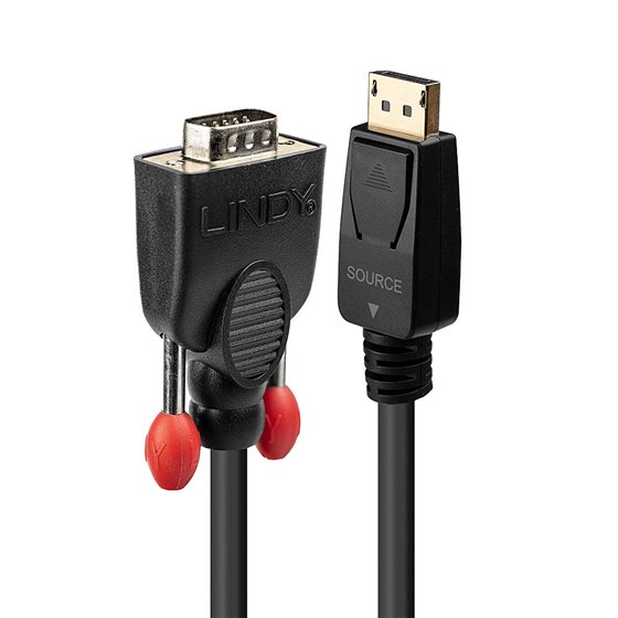 41943 adaptador de cable de vídeo 3 m VGA (D-Sub) DisplayPort Negro