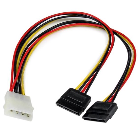Adaptador Cable Divisor Molex 4 Pines a SATA - 2x Hembra SATA y 1x Macho LP4