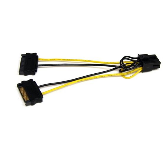 Cable Adaptador 15cm Alimentación SATA a Conector 8 Pines de Corriente de Tarjeta Gráfica PCI Express PCIe