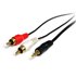 Cable Adaptador de Mini-Jack a RCA 91cm - Jack 3,5mm Macho - 2xRCA Macho - Negro