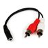 Cable Adaptador de 15cm de Audio Estéreo Mini Jack de 3,5mm Hembra a 2x RCA Macho