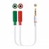 Cable adaptador Audio Jack 3.5/M 4pines - 2xJack 3.5/H 3pines, blanco, 20 cm