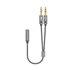 Cable Adaptador Audio Jack 3.5 4pines/H-2xjack 3.5 3pines/M, Gris, 25cm