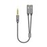 Cable Adaptador Audio Jack 3.5 4pines/M-2xjack 3.5 3pines/H, Gris, 25cm