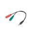 AD-0023-BK cable de audio 0,2 m 3,5mm 2 x 3.5mm Negro
