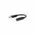 Cable Adaptador Audio USB-C/M a Jack 3.5/H, 11 cm, Negro