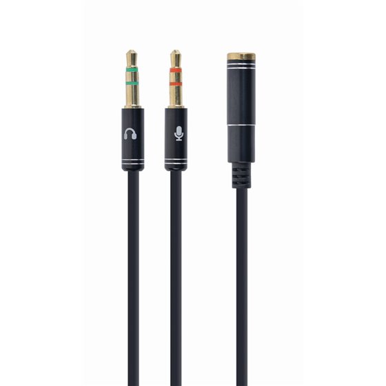 Adapter audio stereo 3.5mm mini Jack/4PIN/ cable de audio 0,2 m 3,5mm 2 x 3.5mm Negro