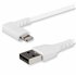 Cable Resistente USB-A a Lightning de 1 m - Blanco -Acodado en un Ángulo de 90° a la Derecha - Cable de Carga y Sincronización U