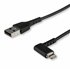 Cable Resistente USB-A a Lightning de 1 m - Negro -Acodado en un Ángulo de 90° a la Derecha - Cable de Carga y Sincronización US