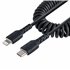 Cable de 50cm USB-C a Lightning MFi, Cable USB Tipo C Rizado de Carga Negro para iPhone, con Recubrimiento de TPE, Núcleo de Fib