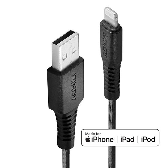 31292 cable de conector Lightning 2 m Negro