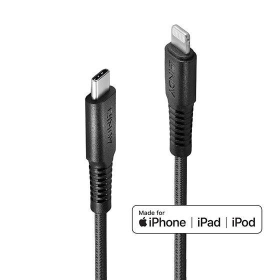 31285 cable de conector Lightning 0,5 m Negro